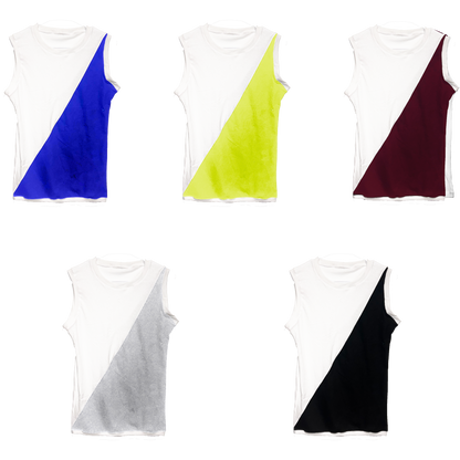Right-Split White Tank