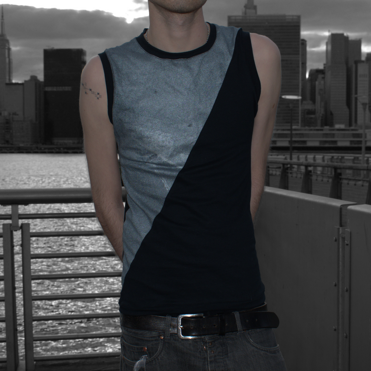 Left-Split Black Tank