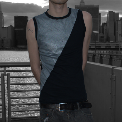 Left-Split Black Tank