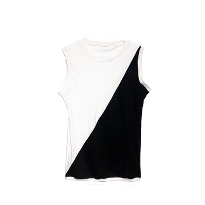 Right-Split White Tank