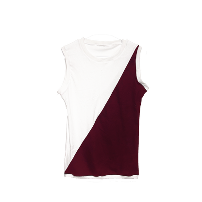 Right-Split White Tank